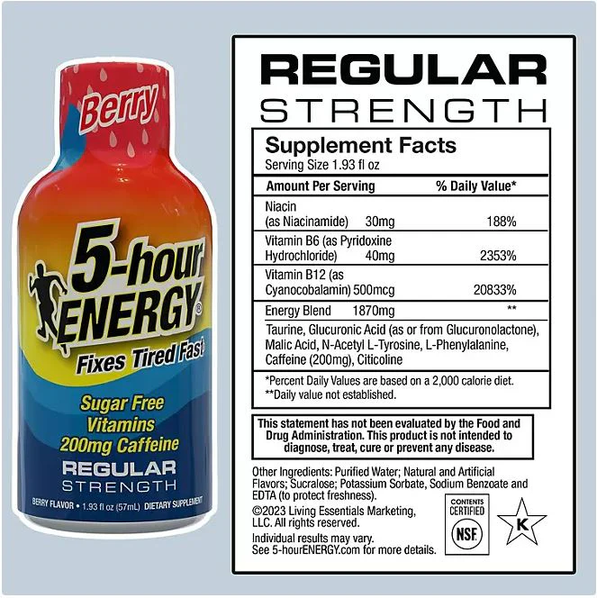 5-Hour EnergyShots BERRY - 1.93oz/24pk - Image 2