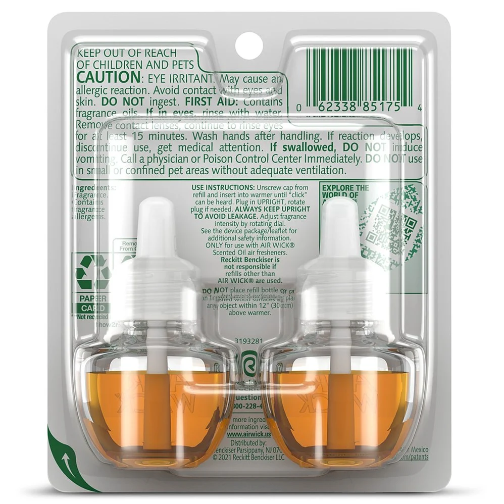 Air Wick Scented Oil - Twin Refill Hawaii Exotic Papaya Hibiscus Flower - (2x0.67)oz/6pk - Image 2