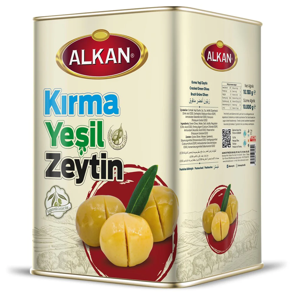 Alkan Cocktail Green Olives L (231-260) Metal Tin - 10kg/1pk