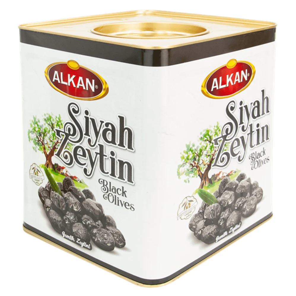 Alkan Gemlik Black Olives L (231-260) Metal Tin - 10kg/1pk