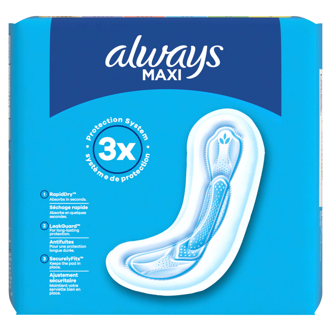 Always Maxi Feminine Pads Without Wings For Women Size 2 Long Super Absorbency Unscented - 26ct/6pk - Image 2