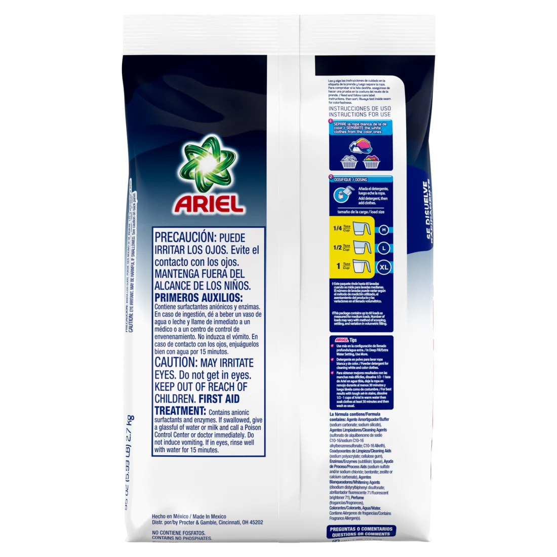 Ariel Ultra Oxi Powder Laundry Detergent Original Scent 2.7kg 60 Loads - 95oz/6pk - Image 2