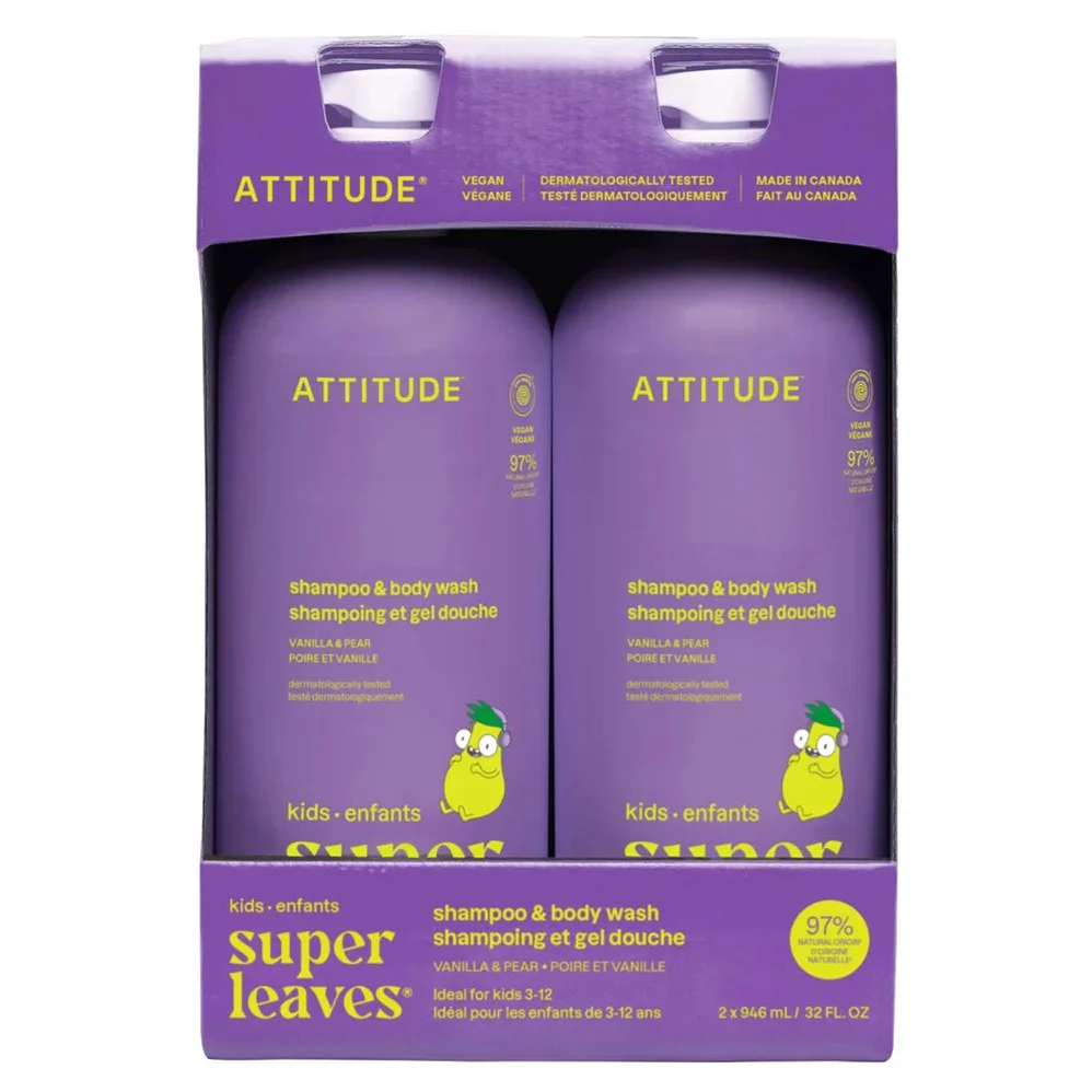 Attitude Super Leaves Kids 2-in-1 Shampoo & Body Wash - (2x32)oz/1pk