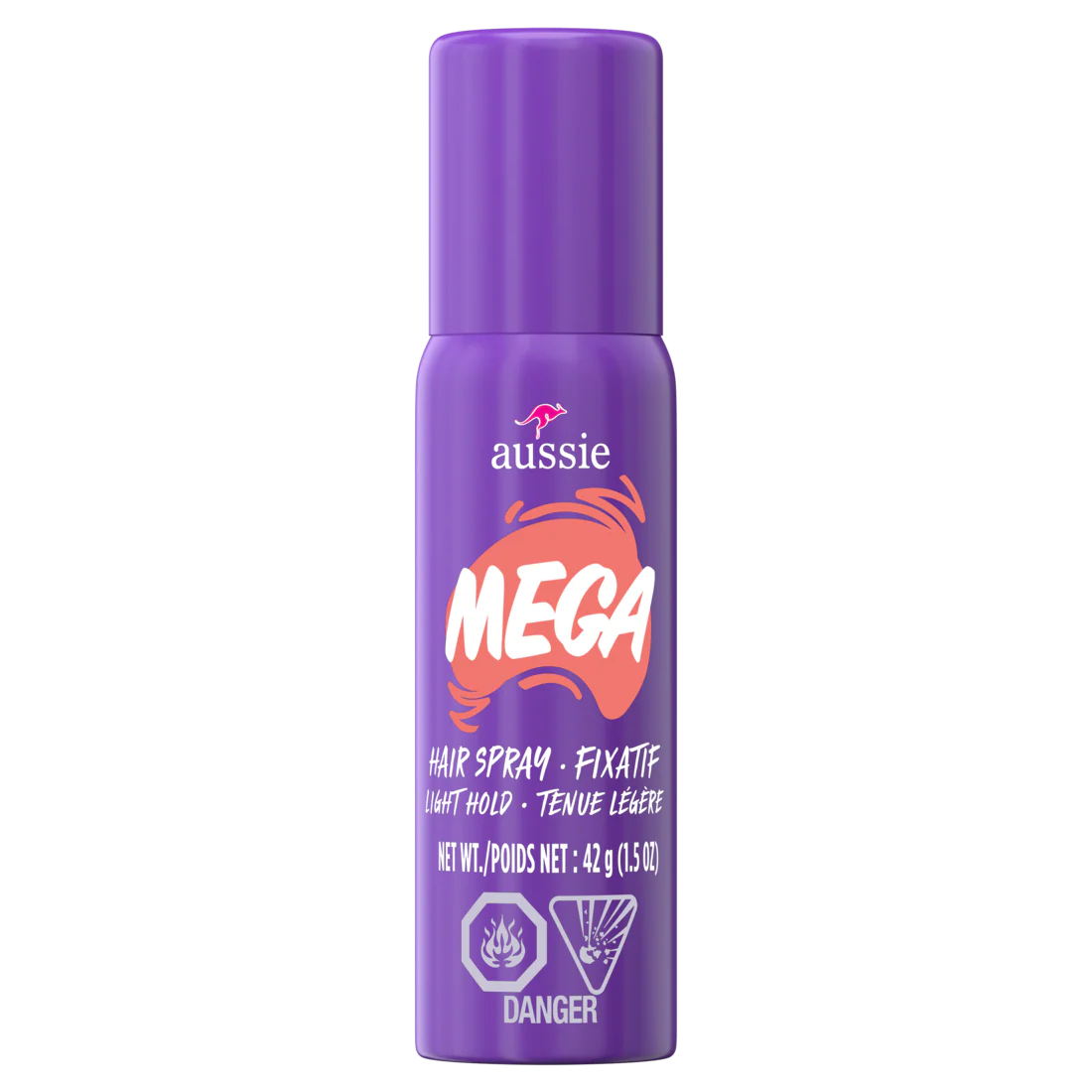 Aussie Mega Flexible Trial Hair Spray For Curly Hair Straight Hair And Wavy Hair - 1.5oz/24pk