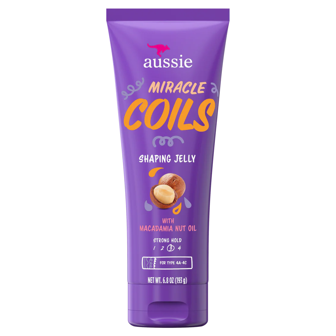 Aussie Miracle Coils Shaping Jelly For Coily Hair With Macadamia Nut Oil Sulfate-Free - 6.8oz/12pk