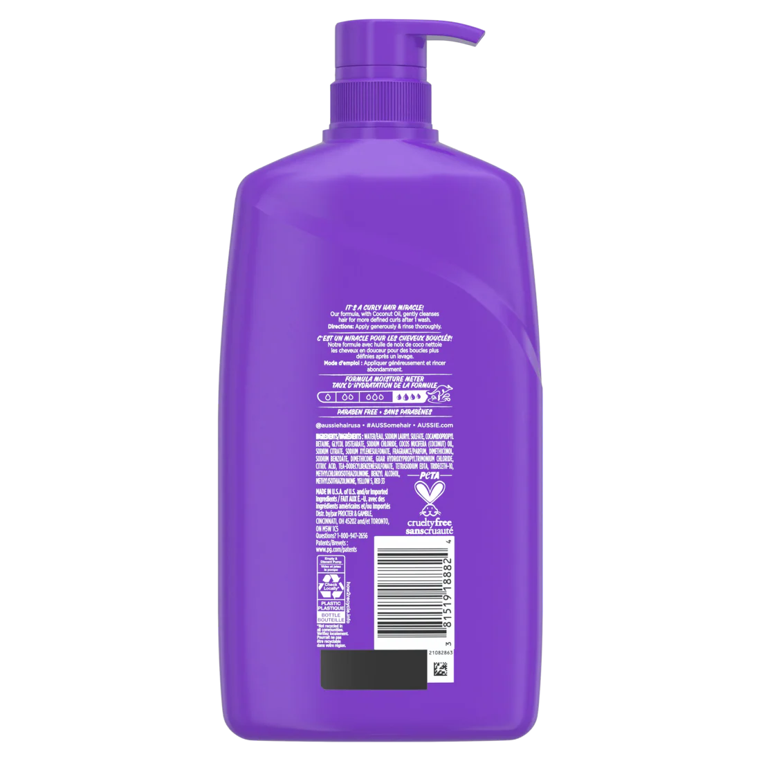 Aussie Miracle Curls Shampoo For Curly Hair With Coconut Oil Paraben Free - 26.2oz/4pk - Image 2