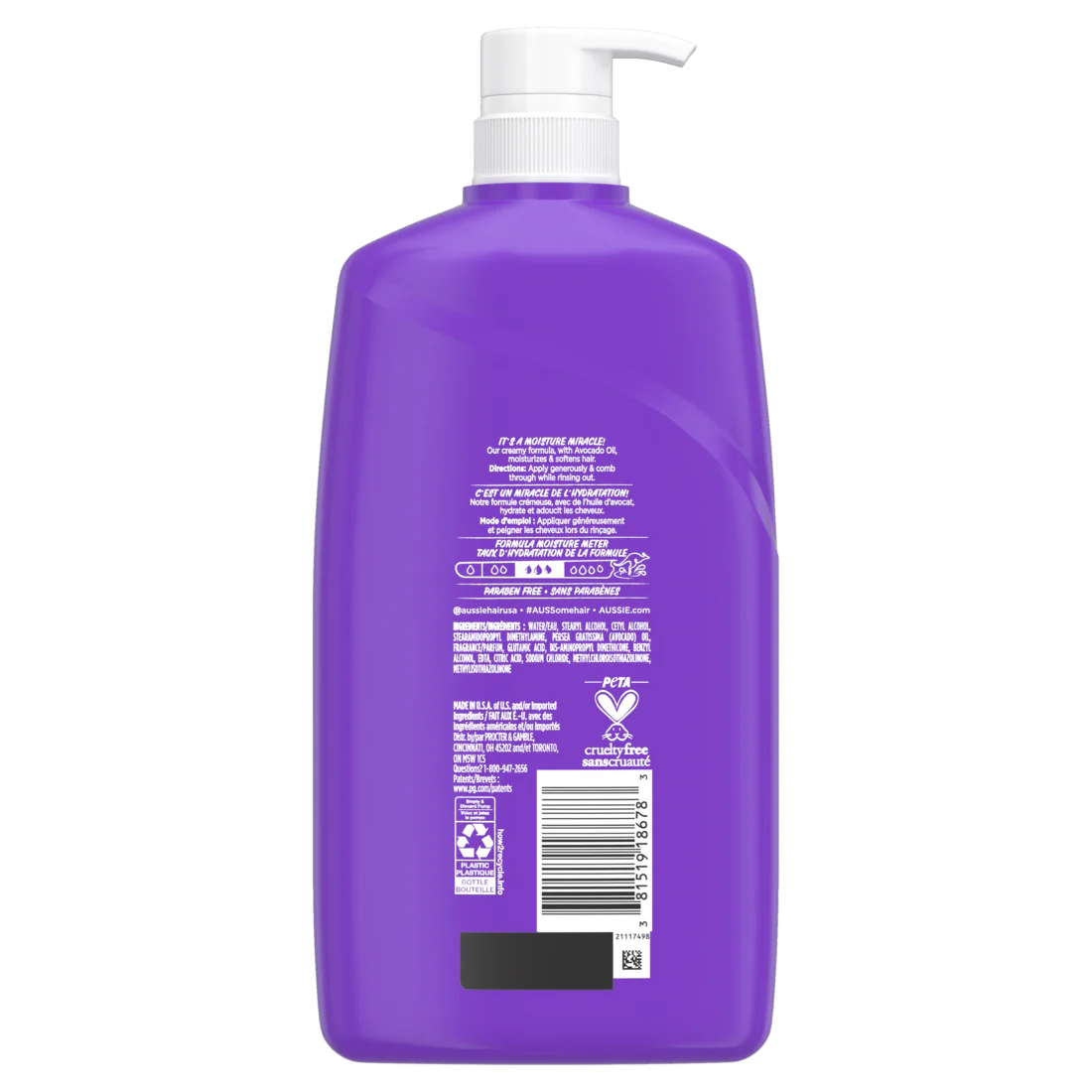 Aussie Miracle Moist Hair Conditioner For All Hair Types Moisturizing Paraben-Free - 26.2oz/4pk - Image 2