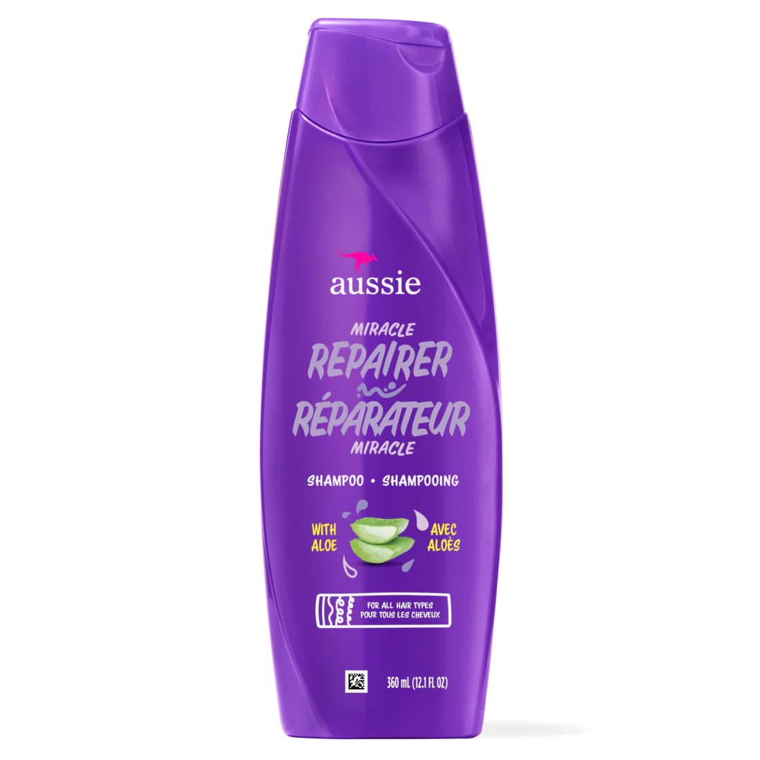 Aussie Miracle Repairer Shampoo With Aloe For All Hair Types Paraben Free - 12.1oz/6pk