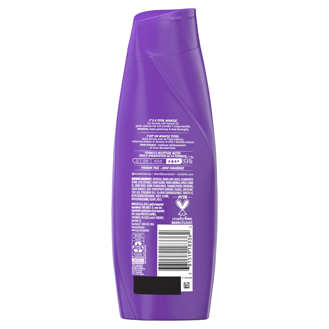 Aussie Total Miracle 7 Benefit Shampoo For Dry Damaged Hair Of All Types Paraben-Free - 12.1oz/6pk - Image 2