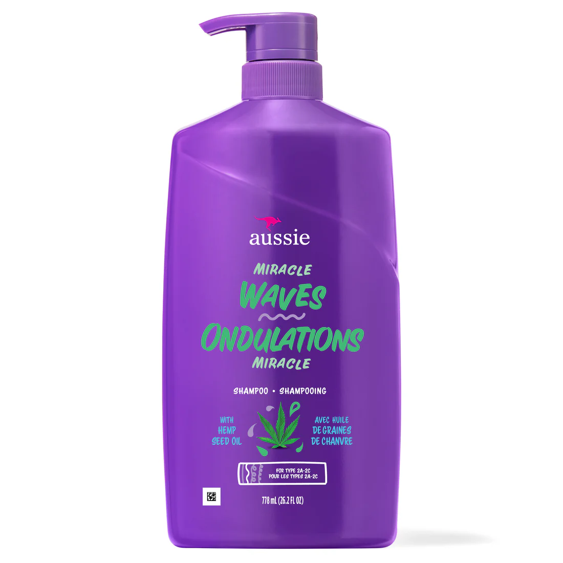 Aussie Miracle Waves Shampoo With Hemp Seed Oil For Wavy Hair Paraben-Free - 26.2oz/4pk