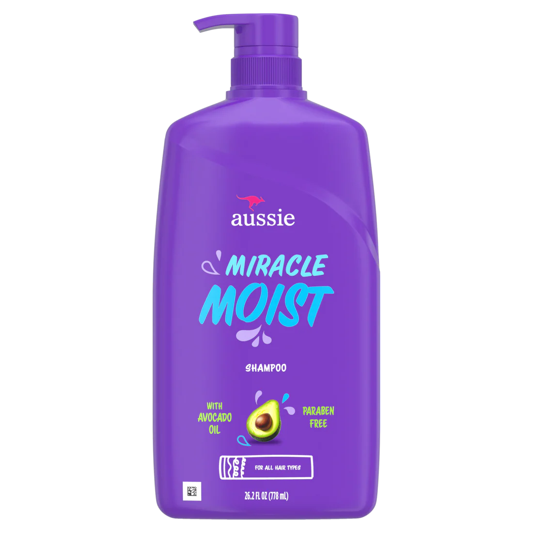 Aussie Miracle Moist Shampoo For Dry Hair And All Hair Types Moisturizing Paraben-Free - 26.2oz/4pk