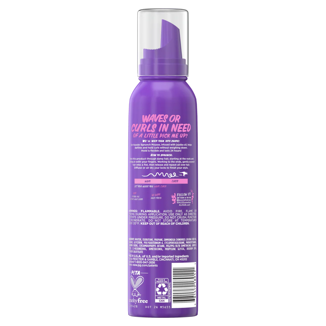 Aussie Sprunch Mousse & Leave-In Conditioner For Curly & Wavy Hair - 6oz/12pk - Image 2