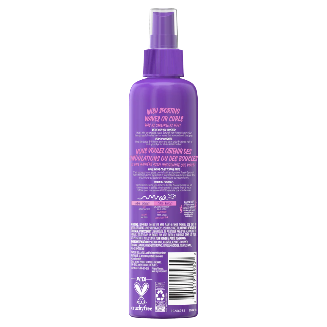 Aussie Sprunch Non-Aerosol Hair Spray For Curly Hair And Wavy Hair - 8.5oz/12pk - Image 2
