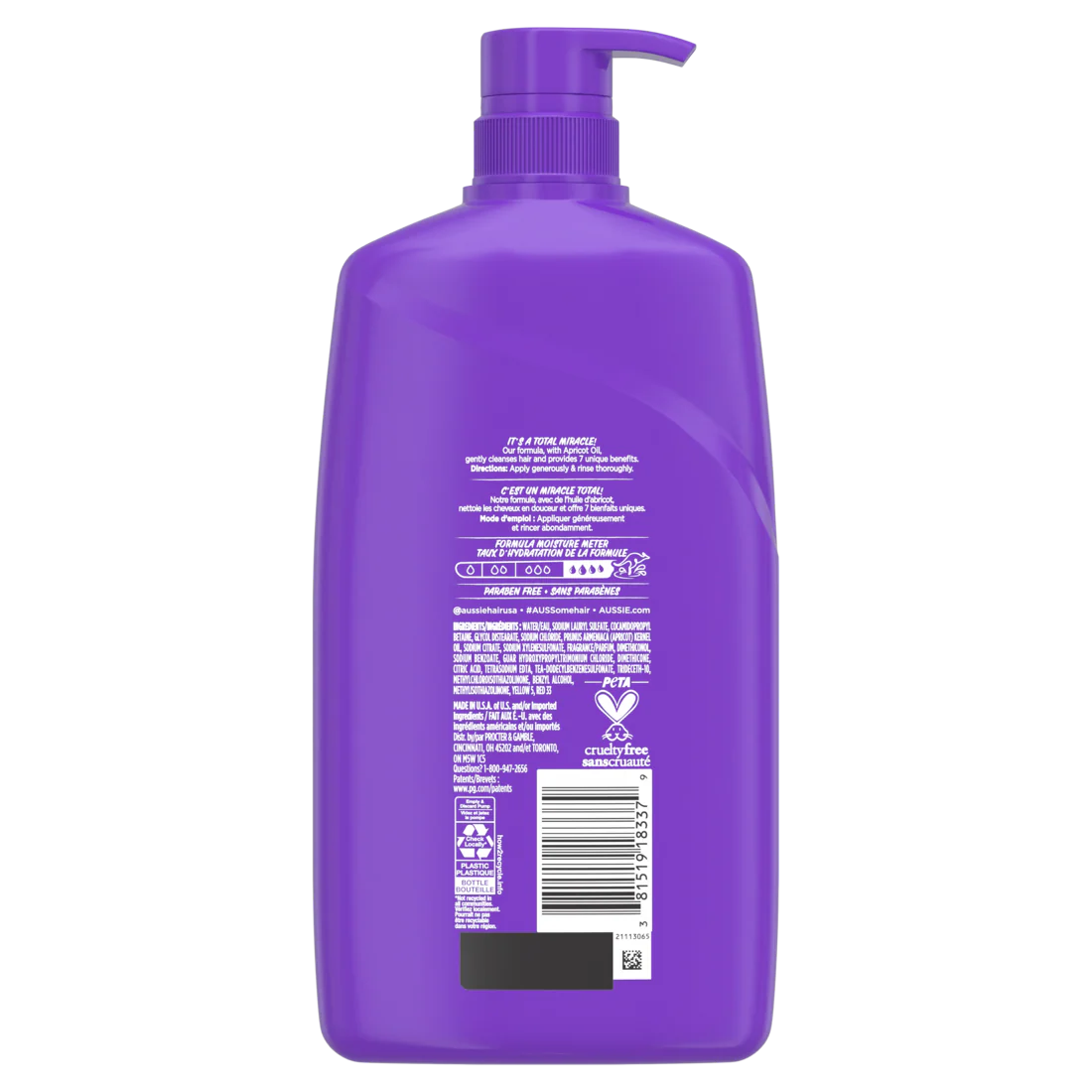 Aussie Total Miracle 7 Benefits Shampoo For For All Hair Types Paraben-Free - 26.2oz/4pk - Image 2