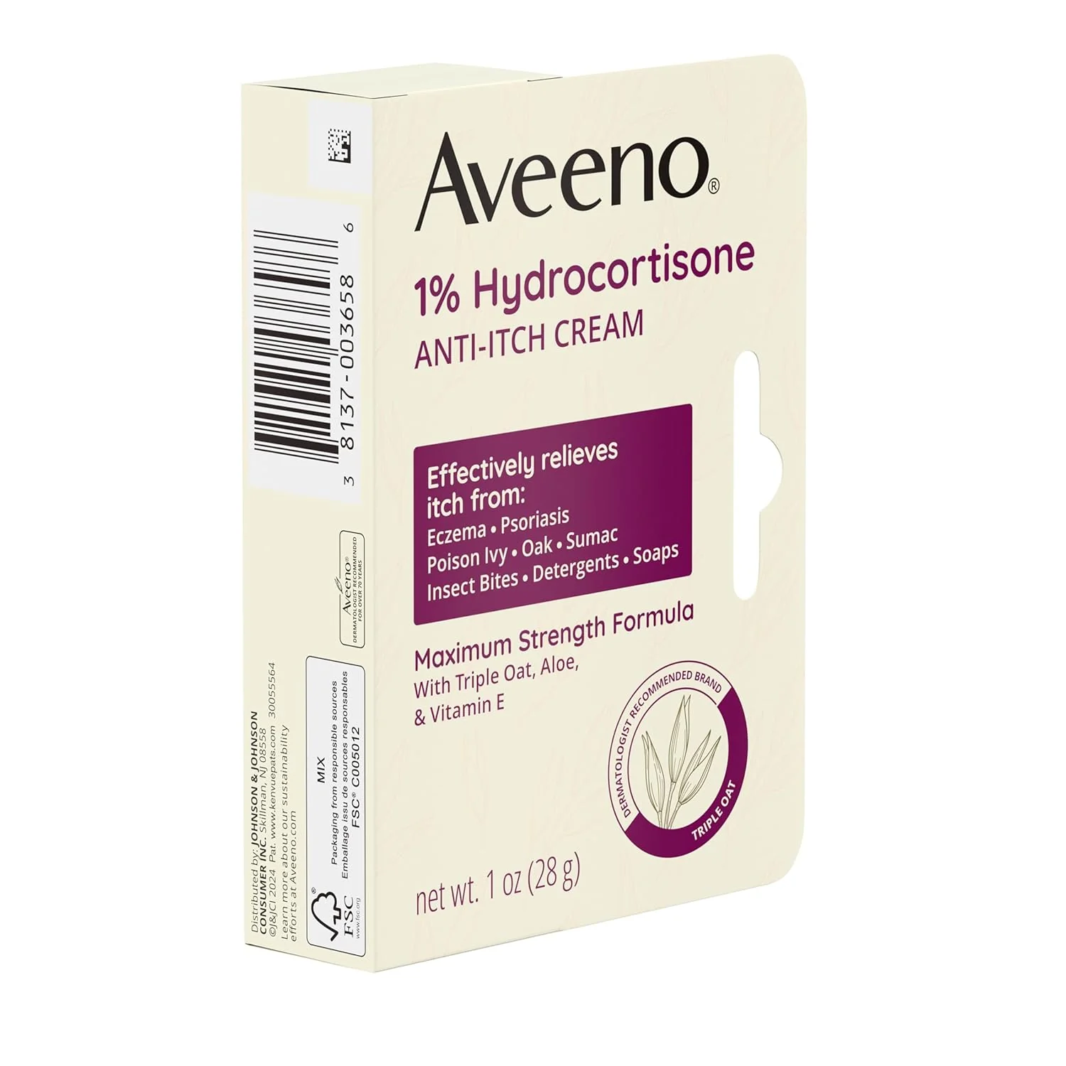 Aveeno Anti-Itch 1% Hydrocortisone Cream - 1oz/6pk - Image 2