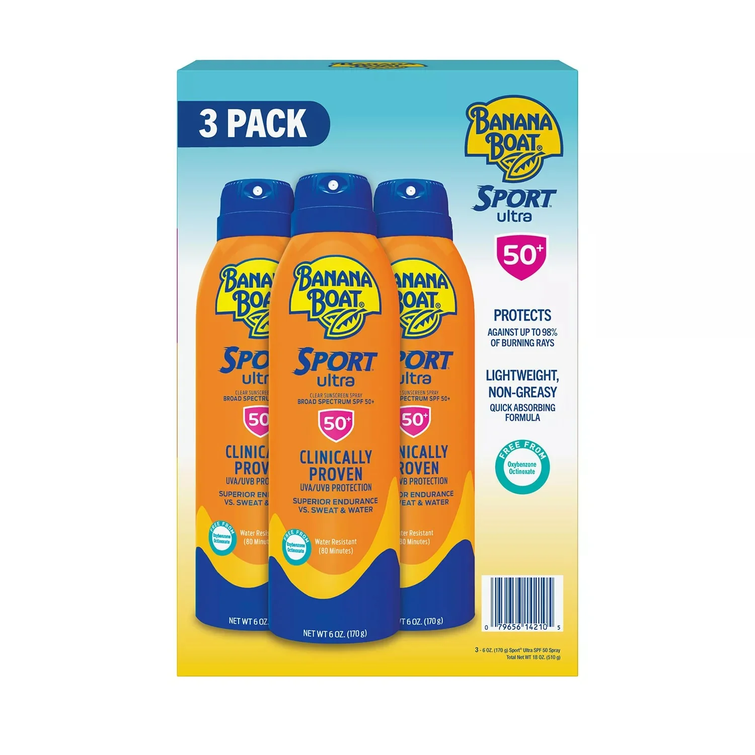 Banana Boat Sport Ultra Sunscreen Spray SPF50 - 6oz/3pk