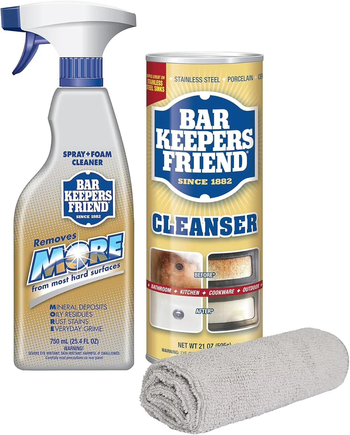 Bar Keepers Friend Combo Packs 25.5oz Spray+Foam & 21oz Cleanser - 46.4oz/6pk