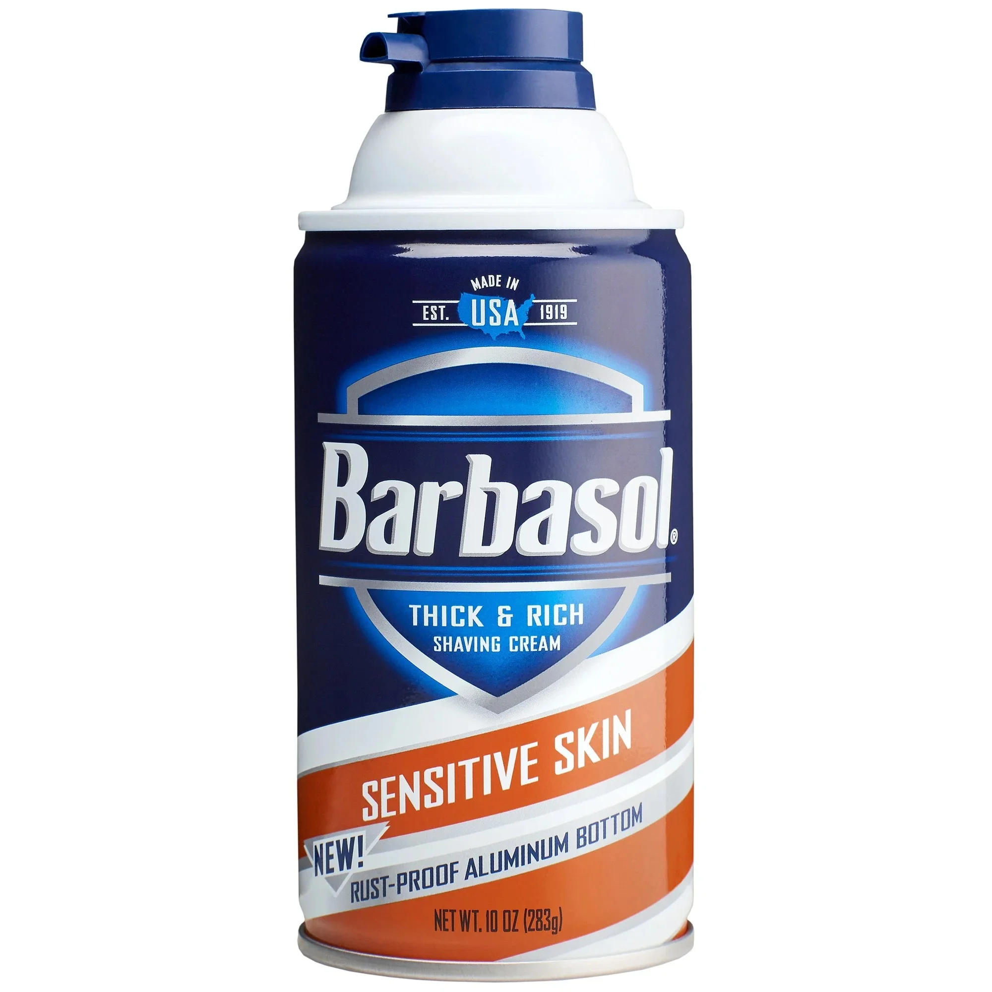Barbasol Shaving Cream with Rust Resistant Bottom Sensitive Skin 283g - 10oz/6pk