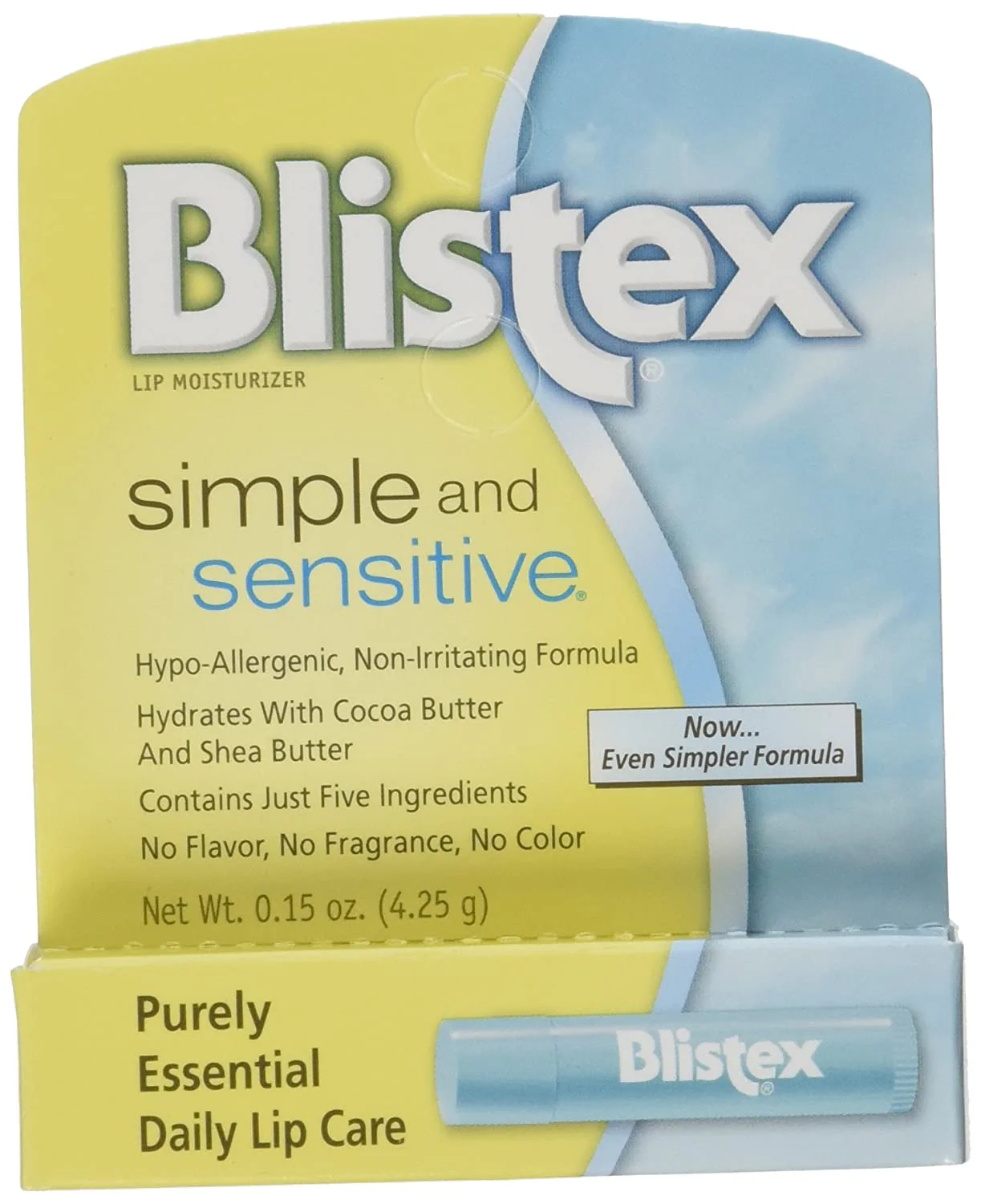 Blistex Simple & Sensitive Lip Moisturizer SPF15 - 0.15oz/12pk