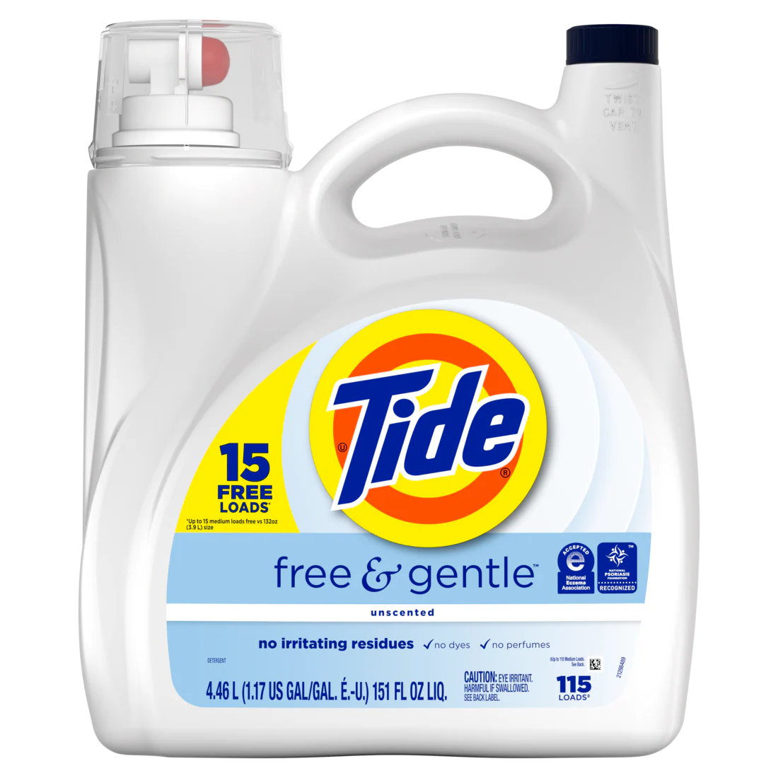 BONUS Tide Free & Gentle Liquid Laundry Detergent 115 Loads - 151oz/4pk