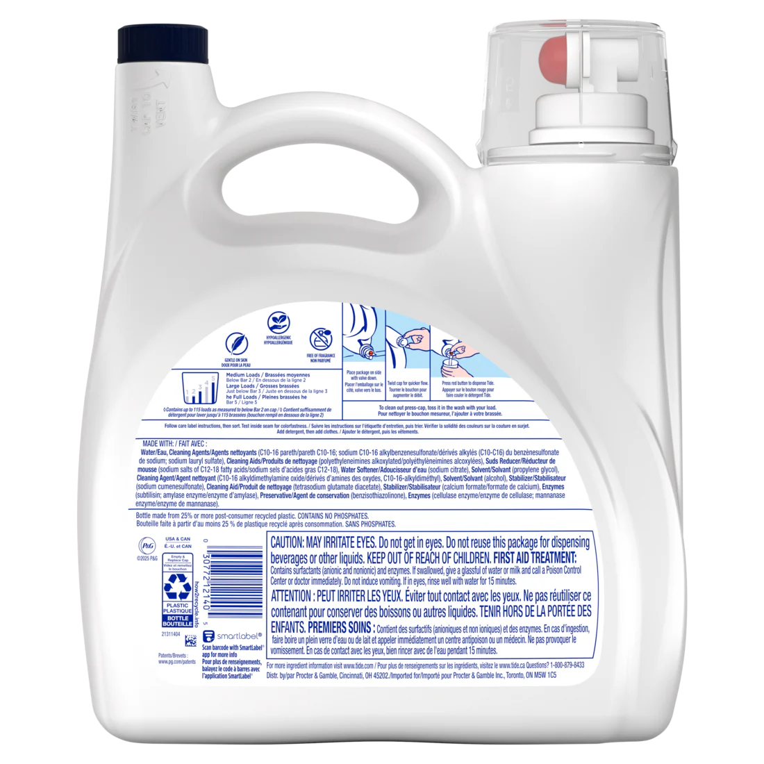 BONUS Tide Free & Gentle Liquid Laundry Detergent 115 Loads - 151oz/4pk - Image 2