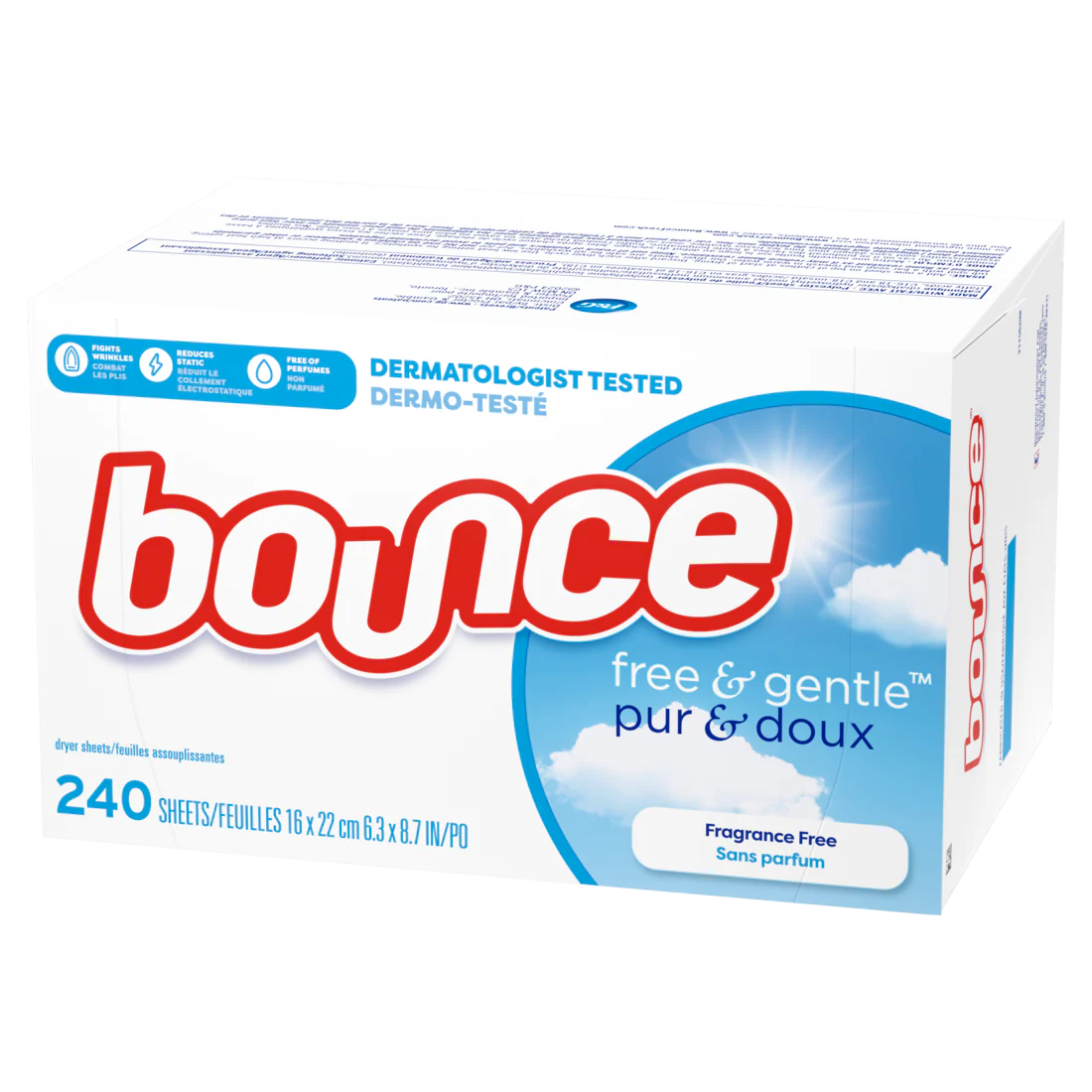 Bounce Free & Gentle Dryer Sheets Unscented - 240ct/4pk - Image 2