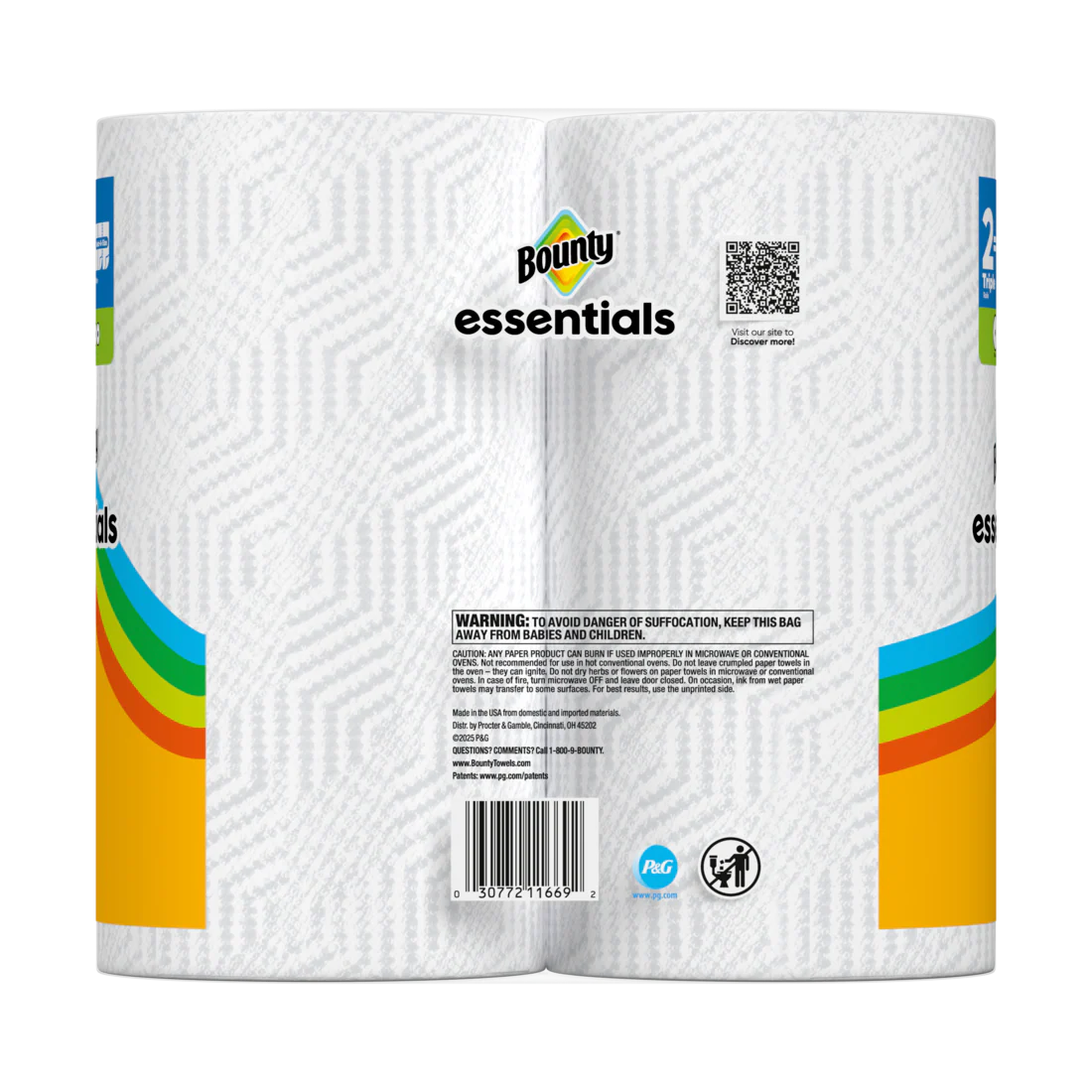 Bounty Paper Towels Essentials Select-A-Size 2 Triple Rolls White 162 Sheets Per Roll - 2ct/6pk - Image 2