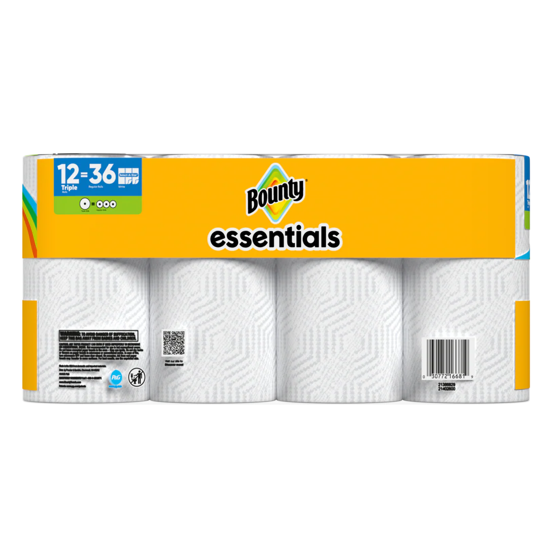 Bounty Paper Towels Essentials Select-A-Size 12 Double Rolls White 162 Sheets Per Roll - 12ct/1pk - Image 2