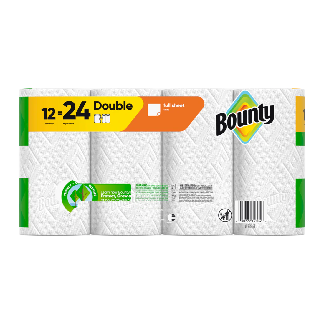 Bounty Paper Towels Full Sheet White Double Rolls - (12x50)ct/1pk - Image 2