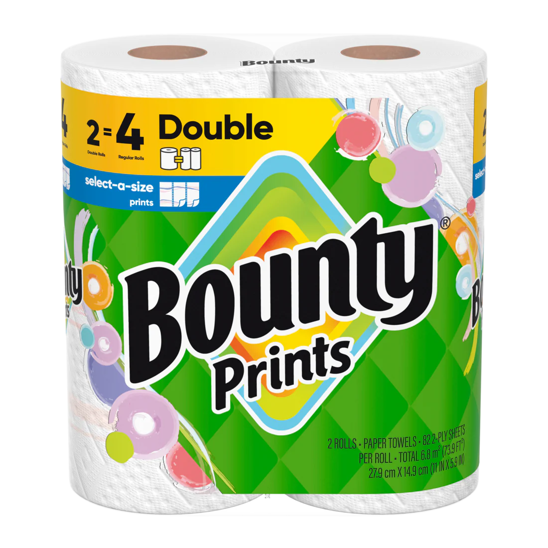 Bounty Paper Towels Select-A-Size Print Double Rolls - (2x82)ct/6pk