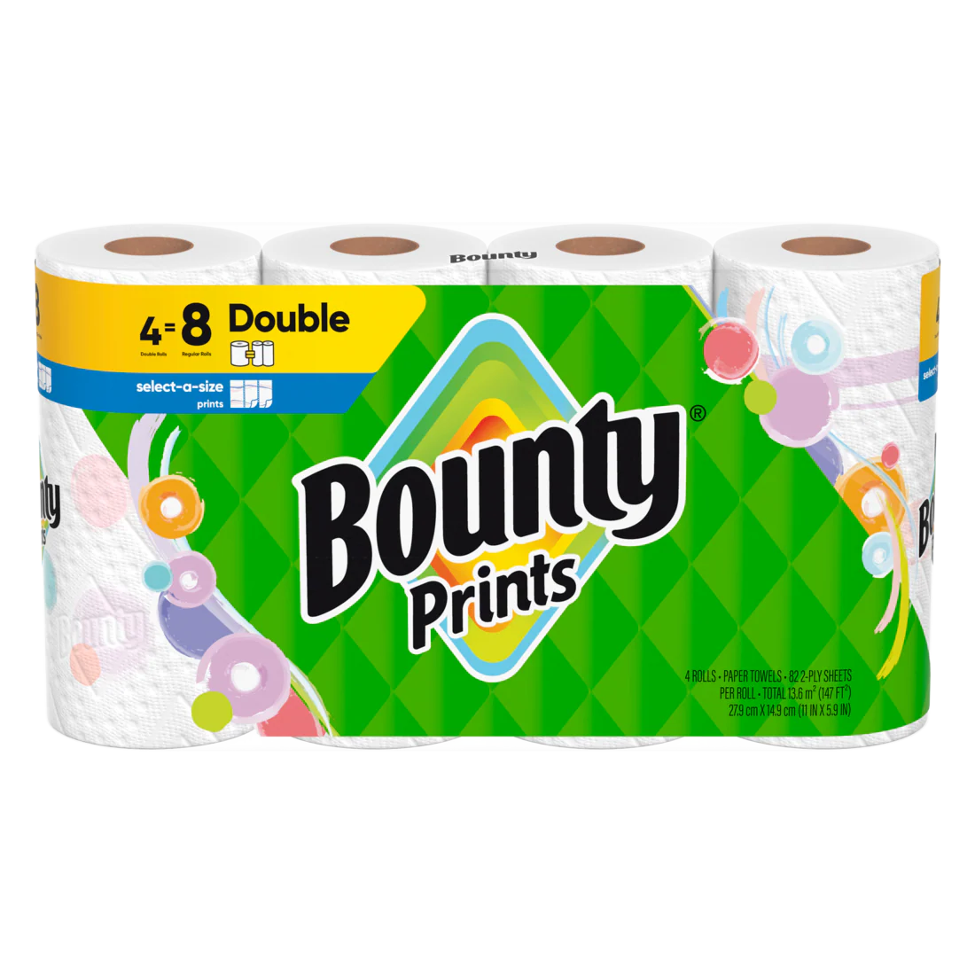 Bounty Paper Towels Select-A-Size Print Double Rolls - (4x82)ct/6pk