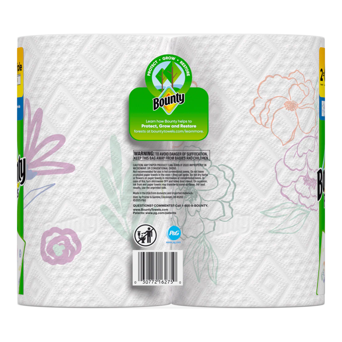 Bounty Paper Towels Select-A-Size Print 2 Triple Rolls 123 Sheets Per Roll - 2ct/6pk - Image 2