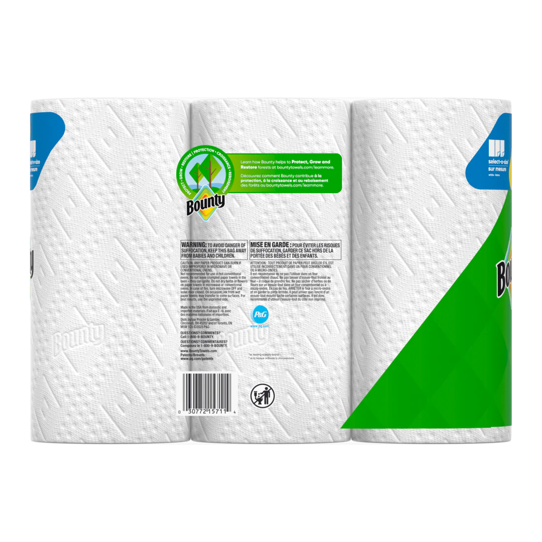 Bounty Paper Towels Select-A-Size White 3 Double Rolls 82 Sheets Per Roll - 3ct/8pk - Image 2