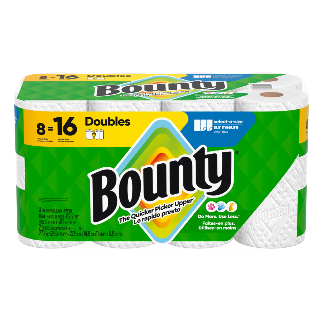 Bounty Paper Towels Select-A-Size White 8 Double Rolls 82 Sheets Per Roll - 8ct/1pk