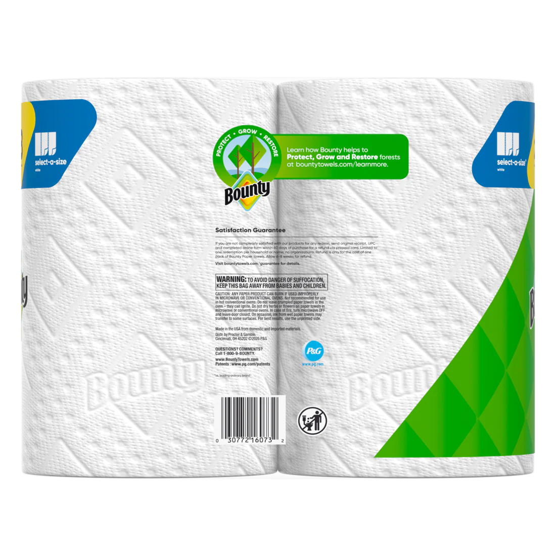Bounty Paper Towels Select-A-Size White 2 Mega Rolls 164 Sheets Per Roll - 2ct/6pk - Image 2