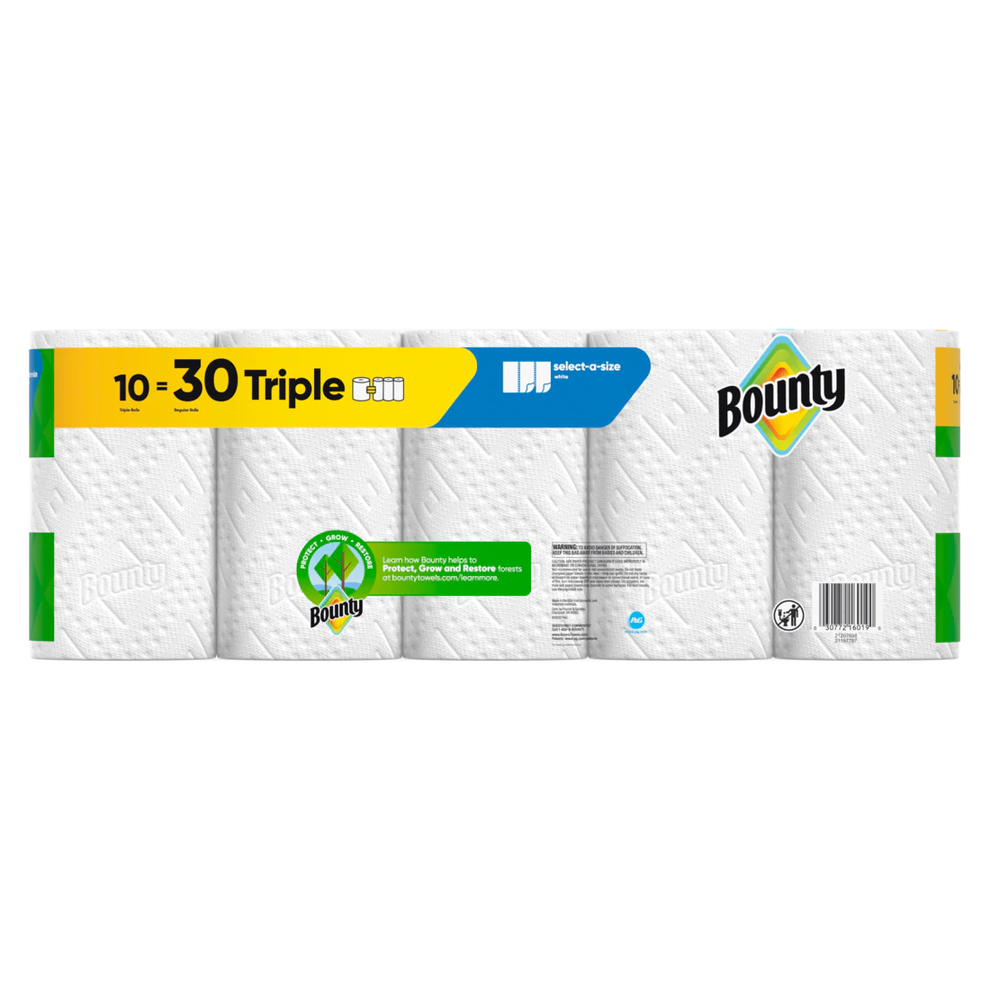Bounty Paper Towels Select-A-Size White 10 Triple Rolls 123 Sheets Per Roll - 10ct/1pk - Image 2