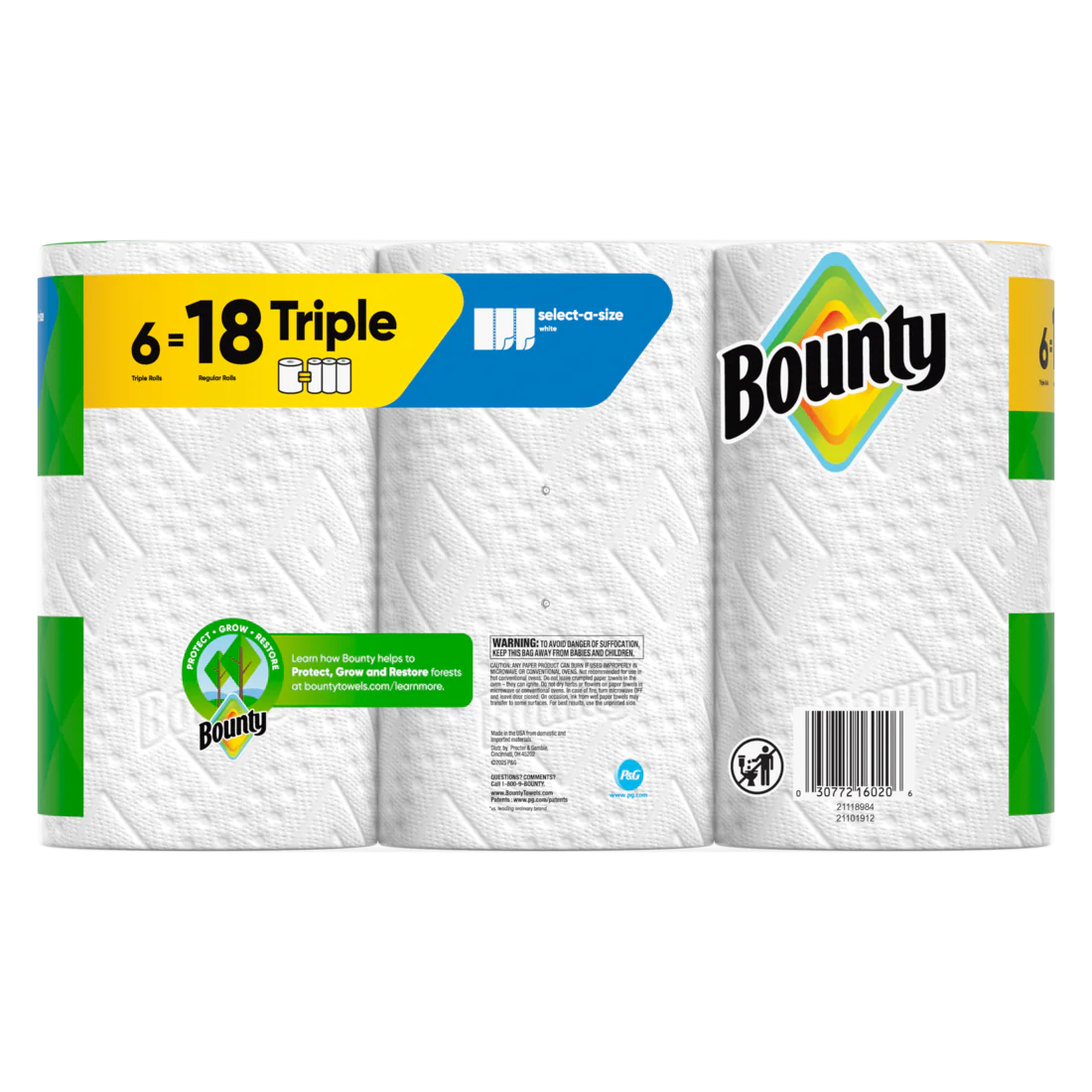 Bounty Paper Towels Select-A-Size White 6 Triple Rolls 123 Sheets Per Roll - 6ct/1pk - Image 2
