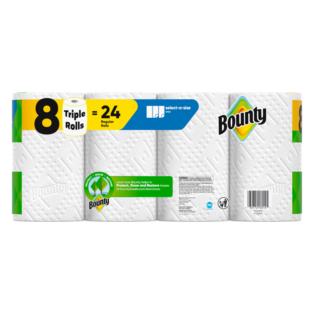 Bounty Paper Towels Select-A-Size White 8 Triple Rolls 123 Sheets Per Roll - 8ct/1pk - Image 2