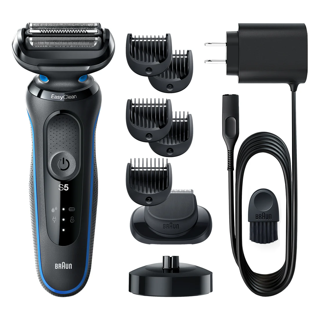Braun Series 5 5049cs Electric Shaver with Charging Stand Beard Trimmer Wet & Dry Rechargeable Cordless Foil Shaver Blue - 1box/2pk - Image 3