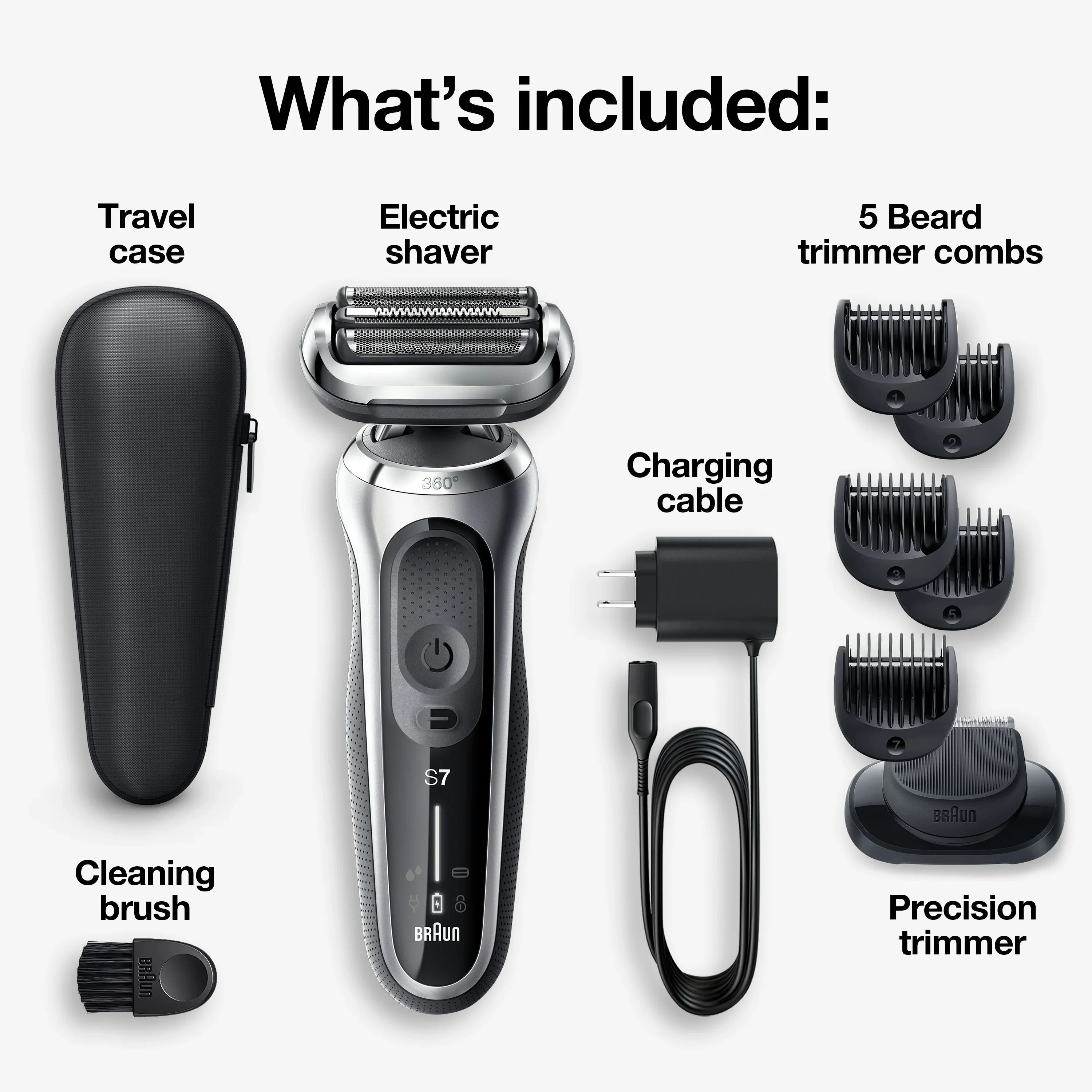 Braun Shaver 7025s Solo Silver US - 1box/2pk - Image 2