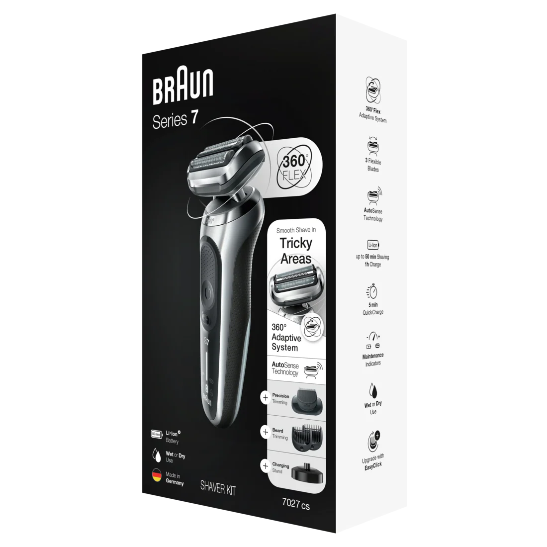 Braun Shaver Kit 7027cs Charging Stand Silver US - 1set/2pk