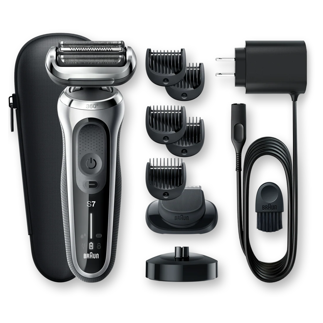 Braun Shaver Kit 7027cs Charging Stand Silver US - 1set/2pk - Image 2