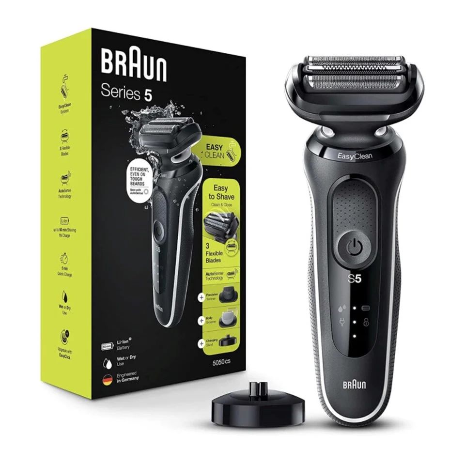 BraunShaver 5050cs Chrg-Stnd White NA - 1box/2pk