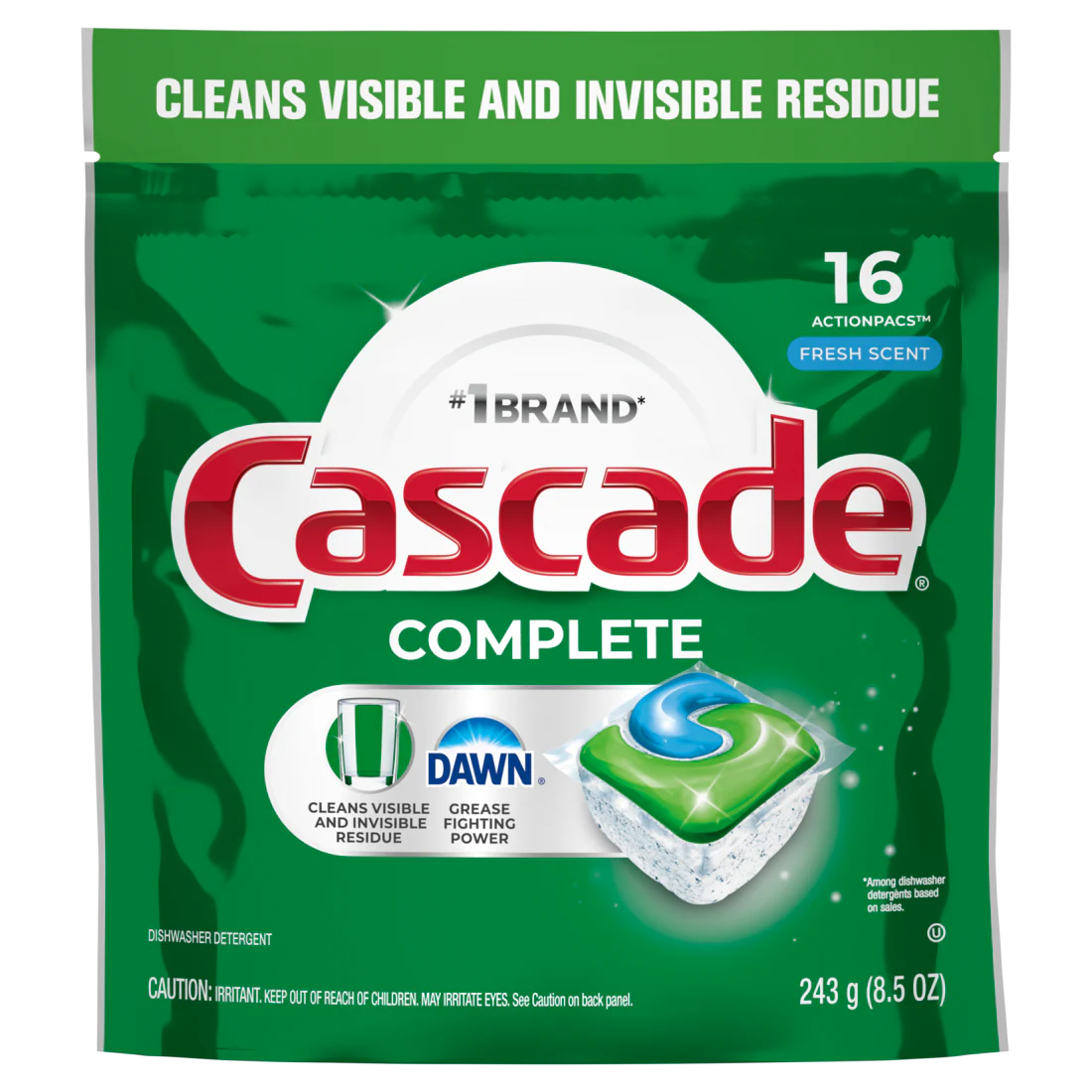 Cascade Complete Dishwasher Pods Dishwasher Detergent Dish Detergent Soap Fresh - 16ct/4pk