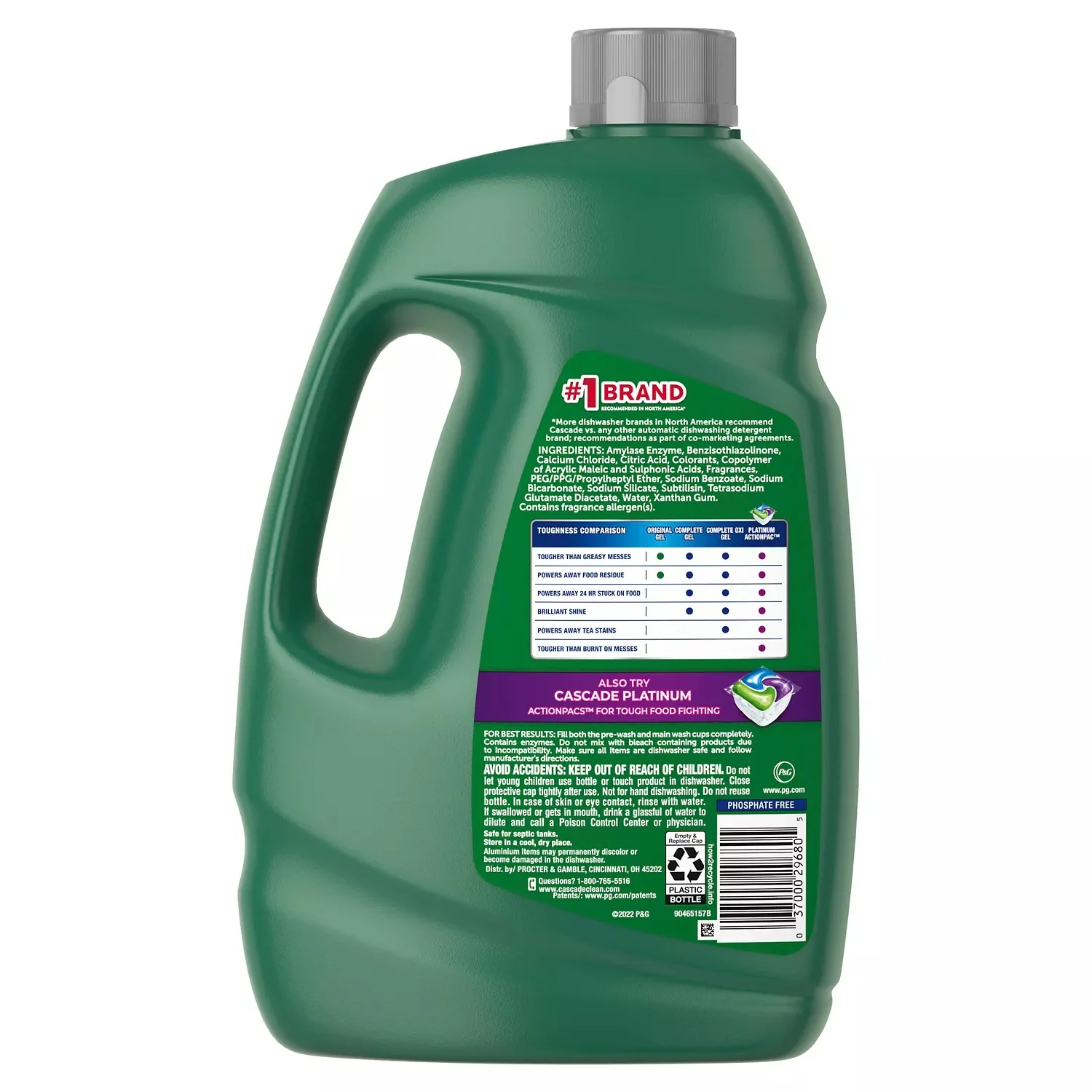 Cascade Complete Gel + Oxi Dishwasher Detergent - 125oz/1pk - Image 2