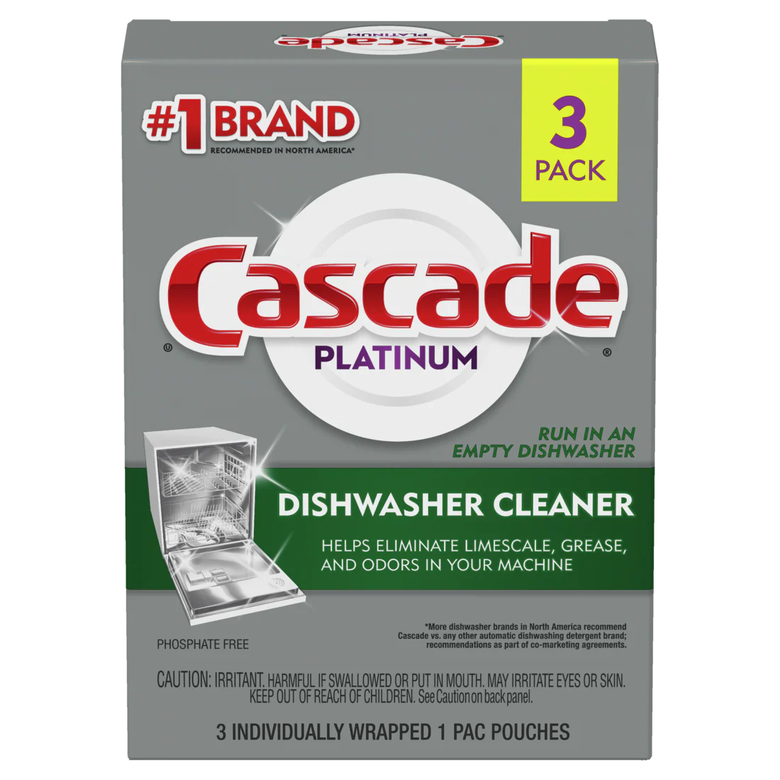 Cascade Platinum Dishwasher Cleaner - 3ct/6pk