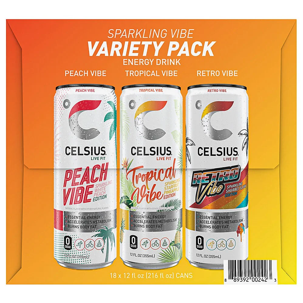 Celsius Live Fit Sparkling Vibe Variety Pack Cans - 12oz/18pk - Image 3