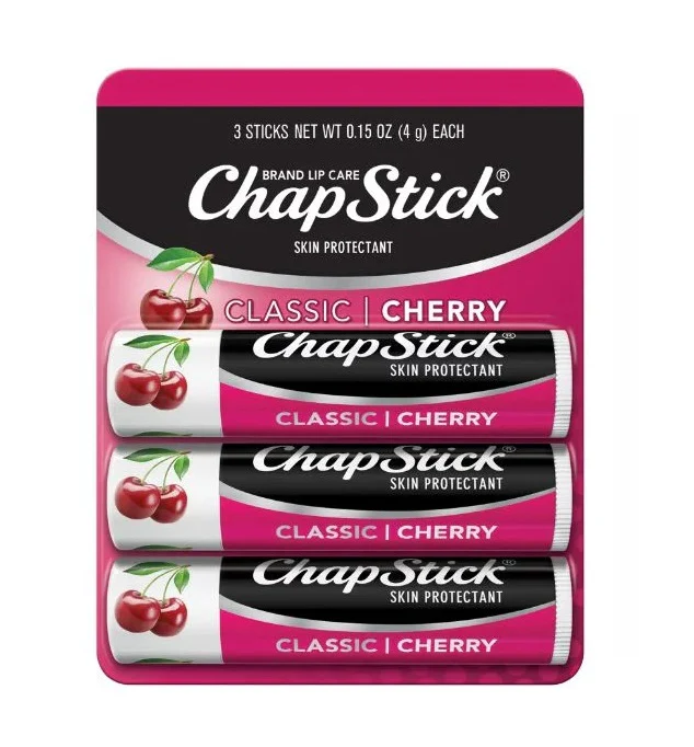 ChapStick Classic Cherry Lip Balm Tubes 3 sticks - 12ct/0.45oz/6pk