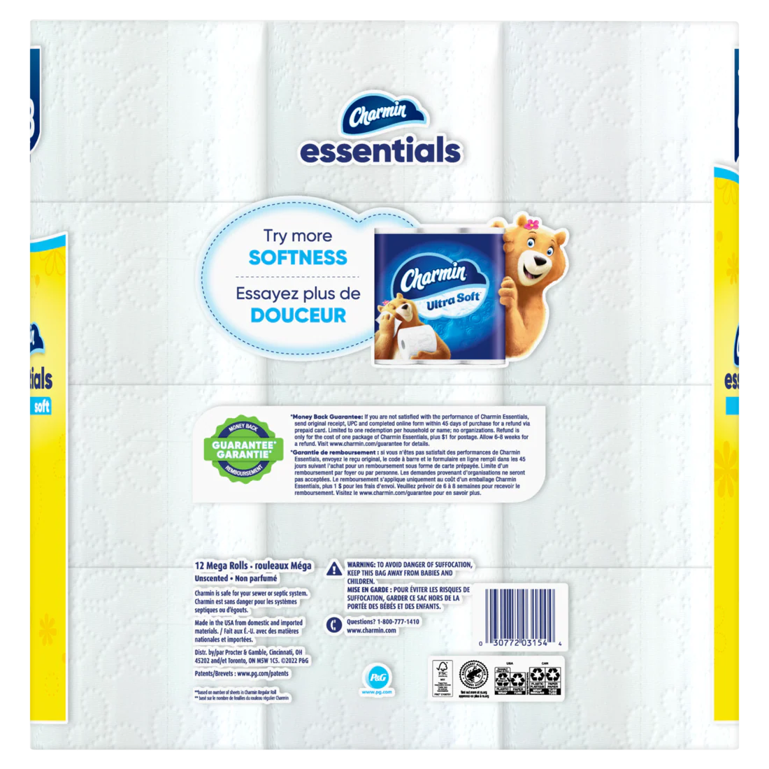 Charmin Essentials Soft Toilet Paper 12 Mega Rolls 330 Sheets Per Roll - 12ct/4pk - Image 2
