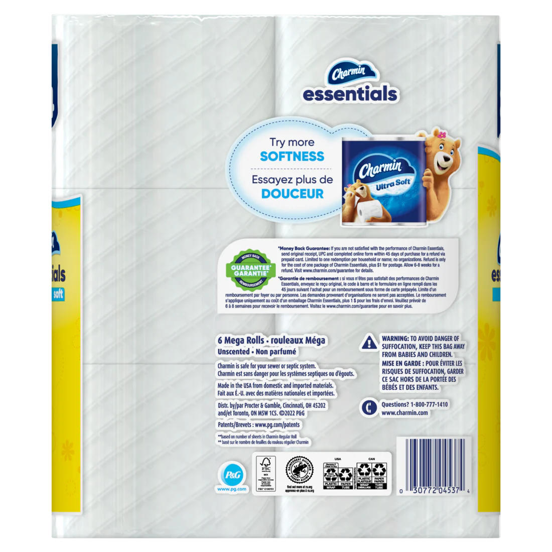 Charmin Essentials Soft Toilet Paper 6 Mega Rolls 330 Sheets Per Roll - 6ct/3pk - Image 2